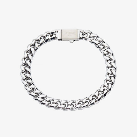 Unique Steel Polished Bracelet 23cm 8mm wide