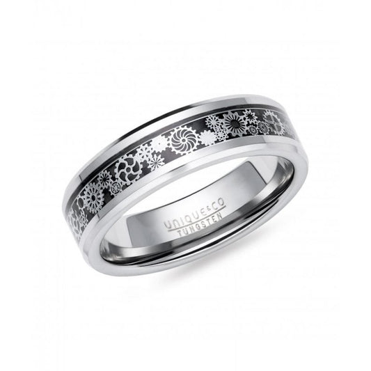 Unique Tungsten Black Carbon Fibre 7mm Ring