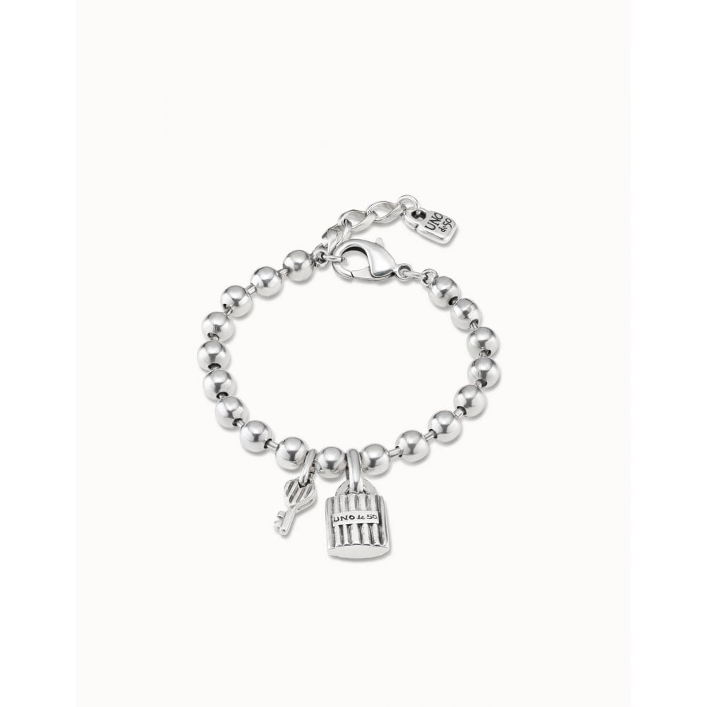 UNO de 50 Lock & Key Charm Bracelet