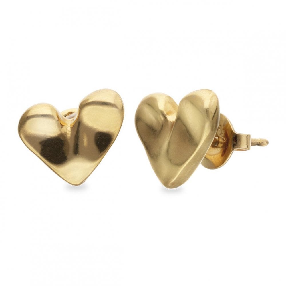 UNOde50 Beat Silver Gold Alloy Heart Stud Earrings