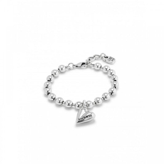 UNOde50 Cupido Silver Plated Beads Heart Bracelet