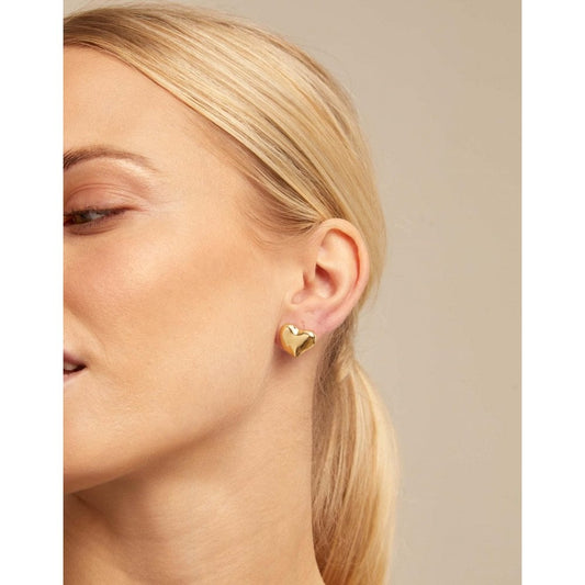 UNOde50 Heart Gold Plated Stud Earrings
