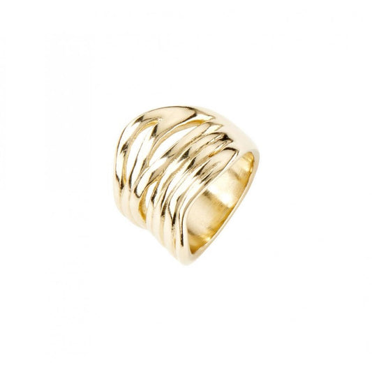 UNOde50 Nihiwatu Beach Gold Tone Silver RIng