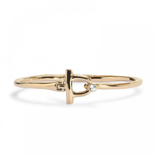 UNOde50 Rigid Bracelet Gold Plate with White Topaz
