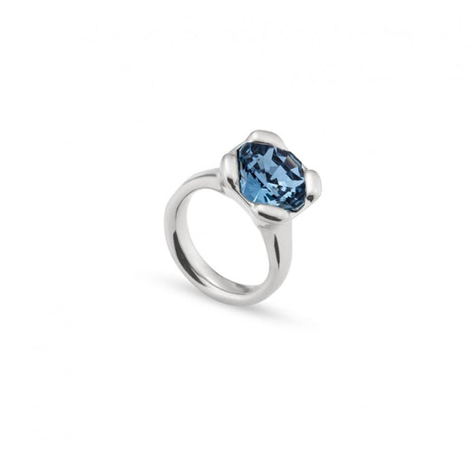 UNOde50 Rock n Blue Silver RIng Size 18