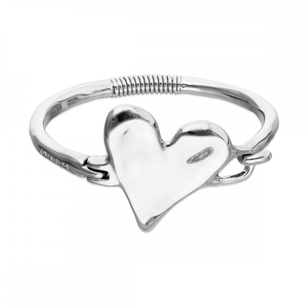 Unode50 Silver Beat Heart Bangle Large