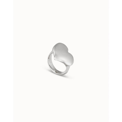 UNOde50 UNO Silver Plated Heart Ring Size 15