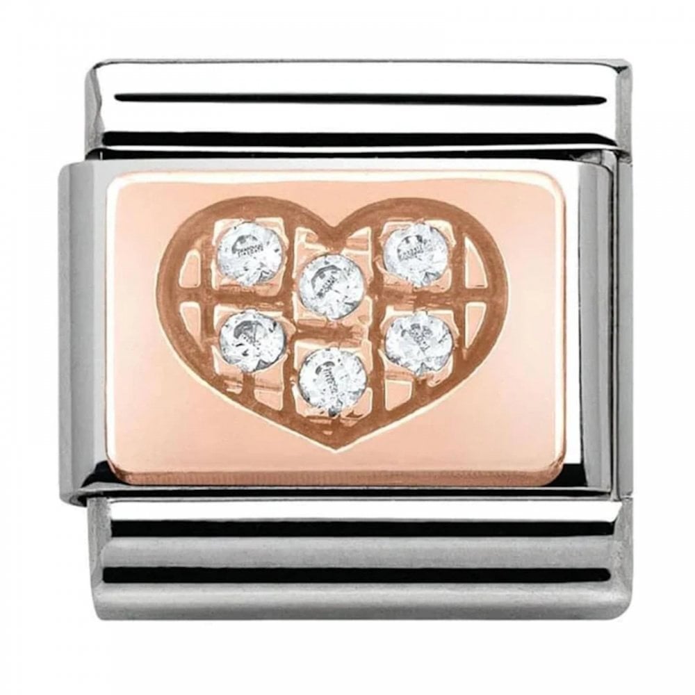 White CZ Heart