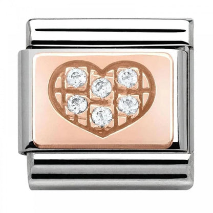 White CZ Heart