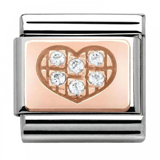 White CZ Heart