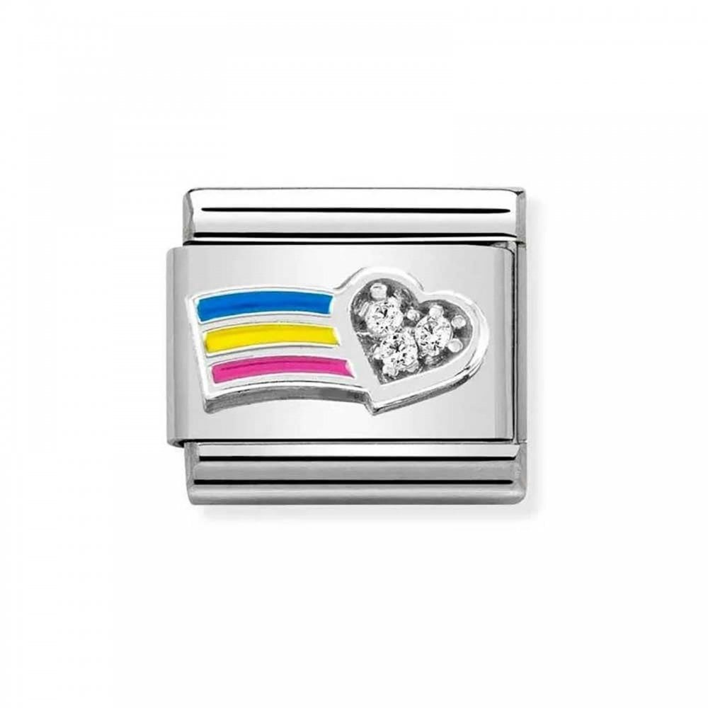 White Heart With Rainbow