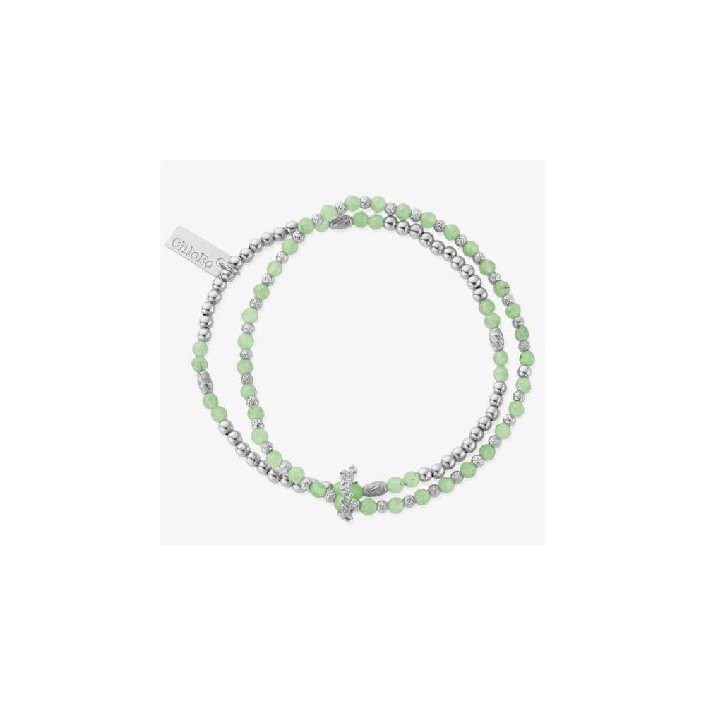Wisteria Silver Aventurine Set Of Two Bead Bracelets